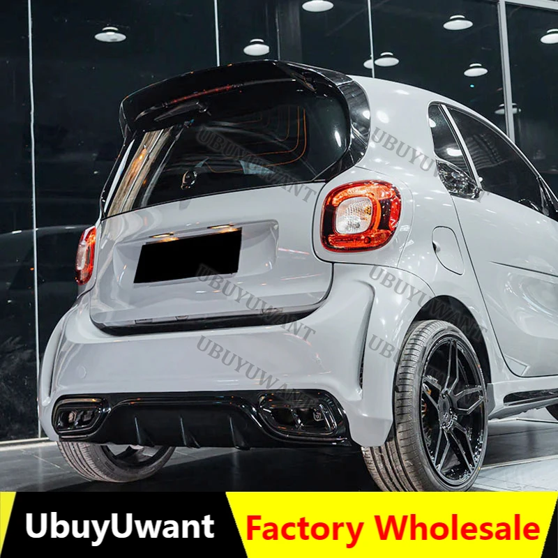 Für Benz-Benz Smart Fortwo Fourfour 453 Auto-Heckspoiler Splitter Hochglanz-Schwarz Heckklappen-Lippe Flügel