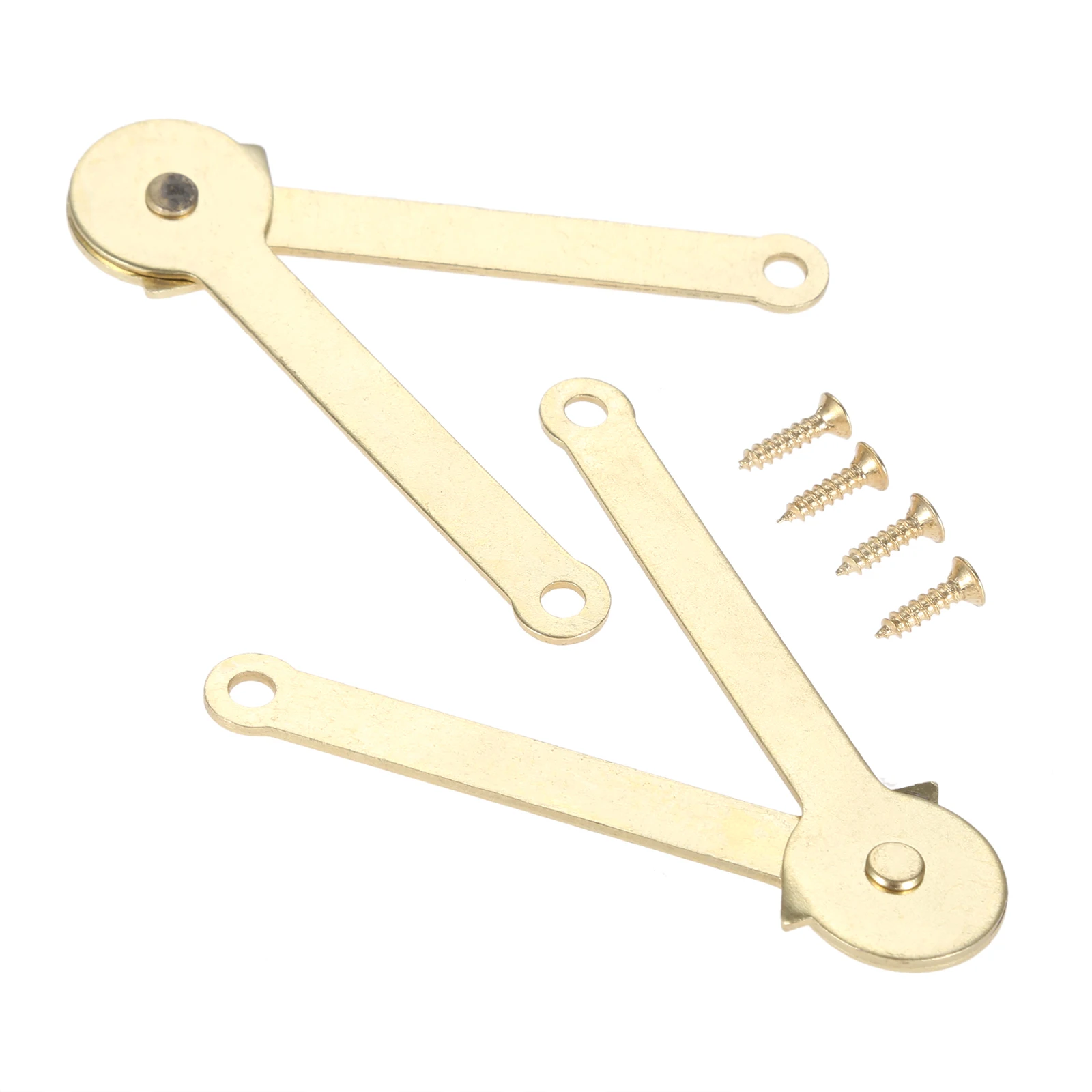 DRELD 10Pcs 68mm Support Hinges Furniture Fitting Box Display Cabinet Door Kitchen Cupboard Hinges Lid Stays with Screws
