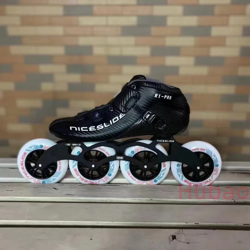 Niceslide Carbon Fiber Speed Inline Skate  Adult Teens Professional Competition Shoes Roller Skates