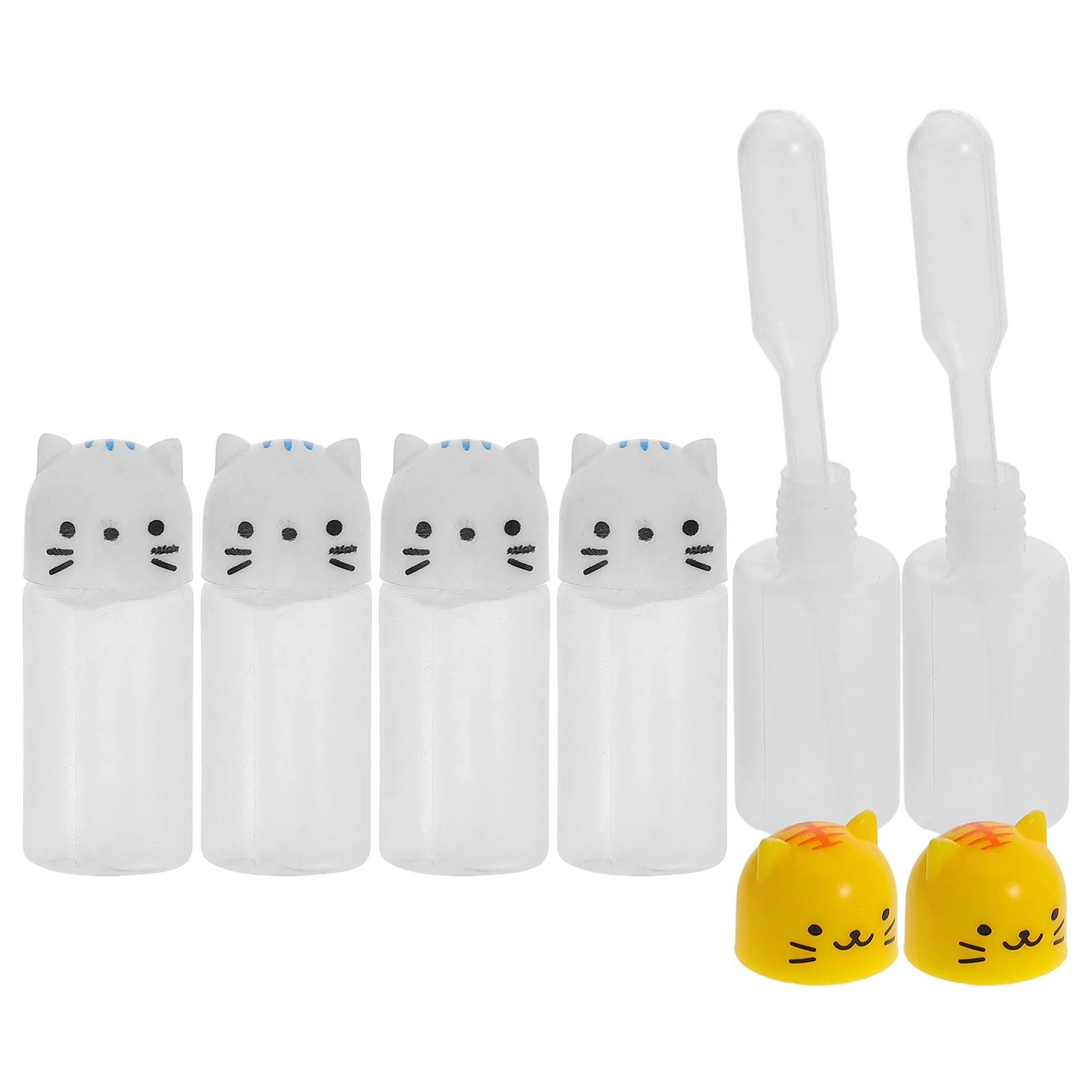 

2Sets Small Sauce Bottles Cartoon Style Portable Seasoning Containers for Picnic Plastic Vinegar Bottles Outdoor Soy Sauce