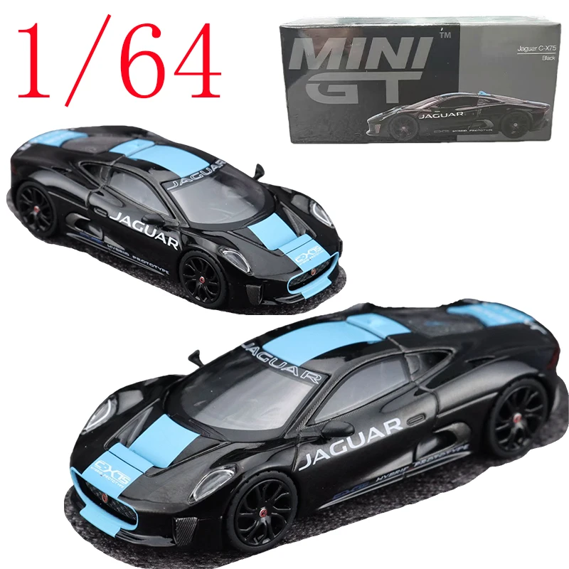 

MINIGT Diecast Cars 1/64 Scale Jaguar C-X75 Supercar Model Alloy Jaguar C-X75 Racing Play Vehicles Model Static Ornament
