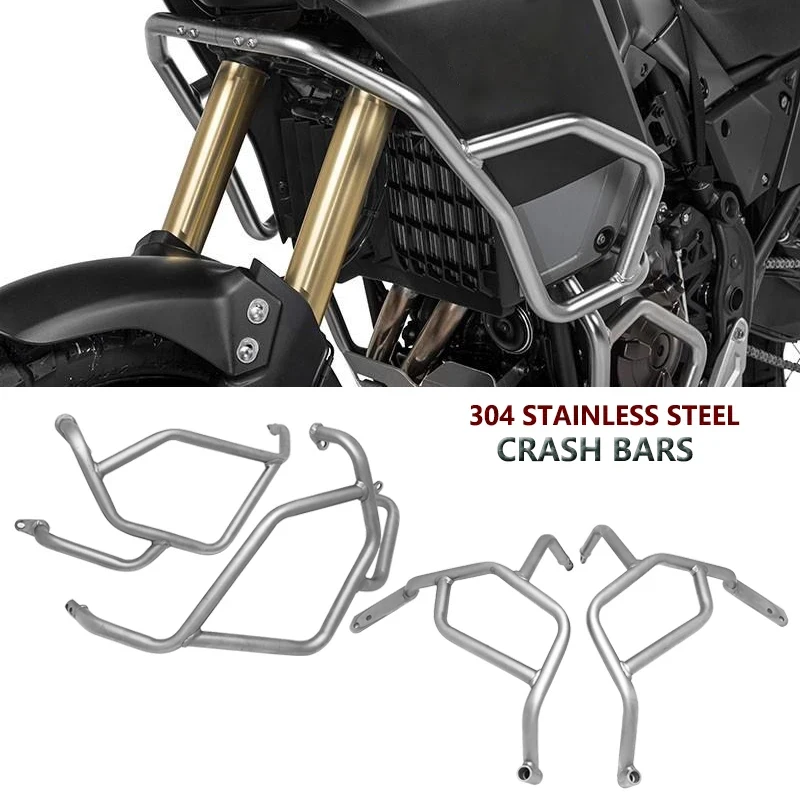 

Stainless steel Engine Crash Bar Upper&Lower Bumper Fairing Frame Protector Bar Fit For Yamaha Tenere 700 Tenere700 2019-2023