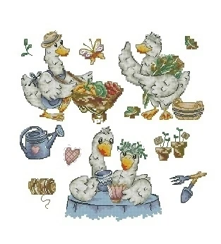 Romantic Goose Couple 34-34 Embroidery Cross Ktitch Kits,Cotton Frabric DIY Homefun self Stitch hand Embroidery Needle Work