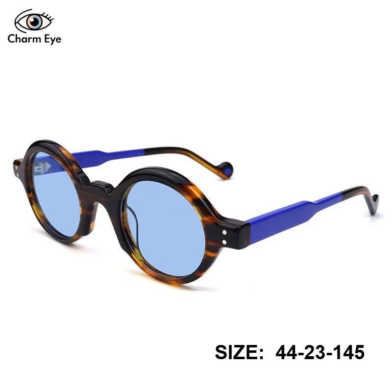 

New Acetate Sunglasses Color Blocked Retro Round Fashion High End Outdoor Sports Driving Men's and Women's Polarized SUN GLASSES