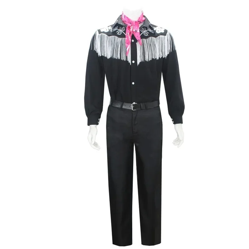 QQ8 Cosplay Costume from the Movie Ken for Adults, Black T-shirt, Pink Scarf, Complete Set, Princess, ixde Halloween Carnival