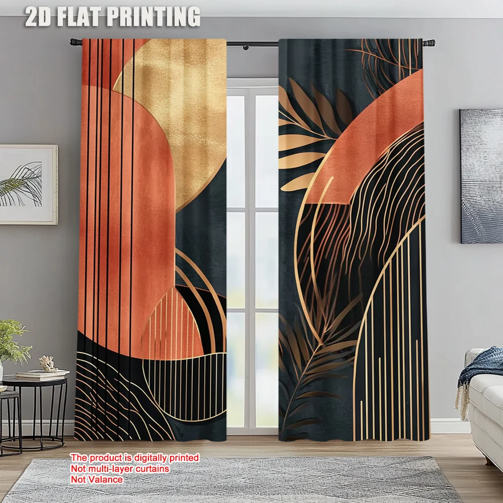 

2pc, Window Curtains Leaves Plant Polyester,Without Electricity Wall Decor Perfect for Bedroom Office Living Room Home Decor