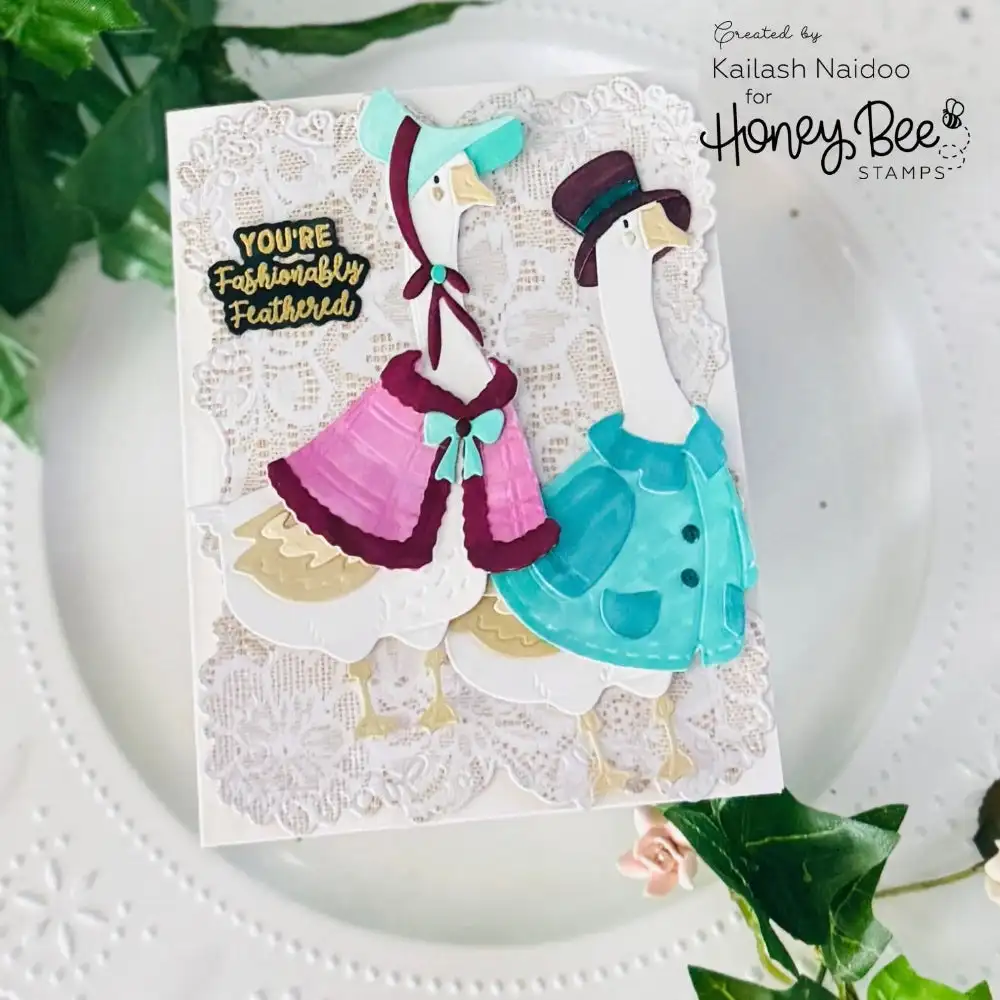 New Porch Goose Fashionably Feathered Release Metal Cutting Die Clear Stamps for DIY Making Card Scrapbook Embossed Paper