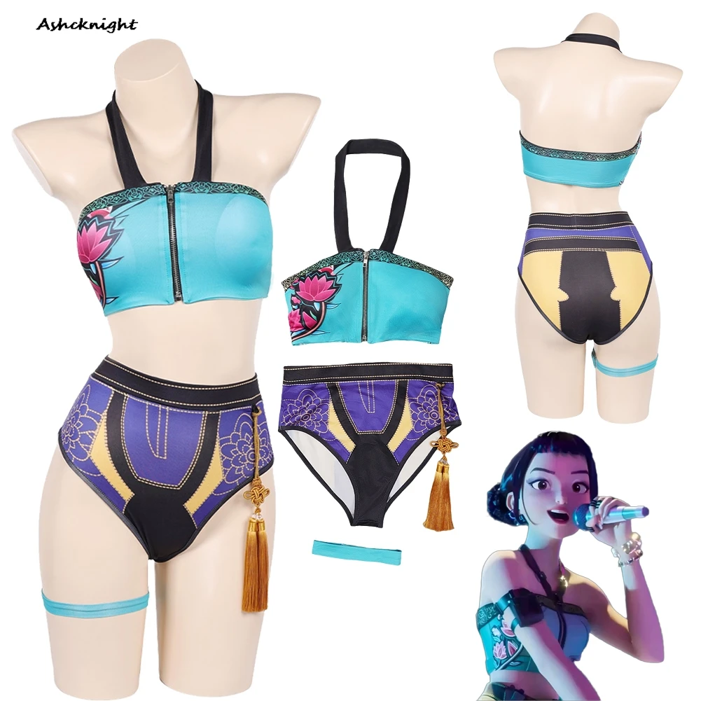 

2025 мультфильм «Охотник на демонов» KPop, косплей, купальник Zoey, одежда для вечеринки, маскировка, ролевая игра, костюм на Хэллоуин, карнавальный наряд, костюмы