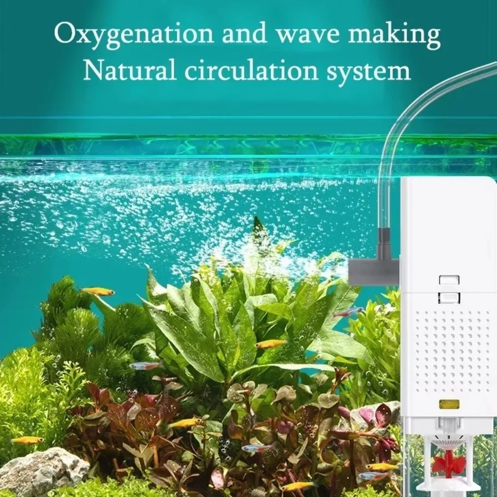 

3-in-1 System Aquarium Filter Silent Operation Plastic Water Purification Pump Strong Power Built-in Filter