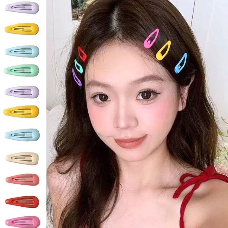 

Y2K Waterdrop Shape BB Hairpins Korean Style Metal Snap Hairgrip Solid Barrettes Bangs Clip Edge Clip Hair Accessories 5pcs/Bag