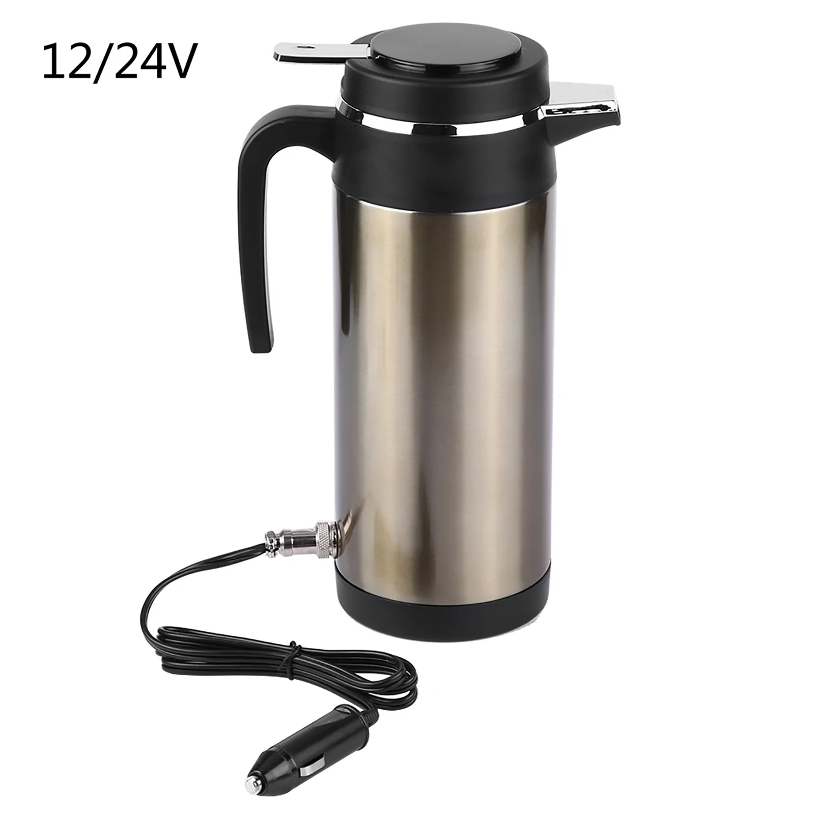 1000ML 12V/24V Universal Car Electric Heating Cup Kettle Stainless Steel Water Heater Bottle Heating Fast Boiling Keep Warm