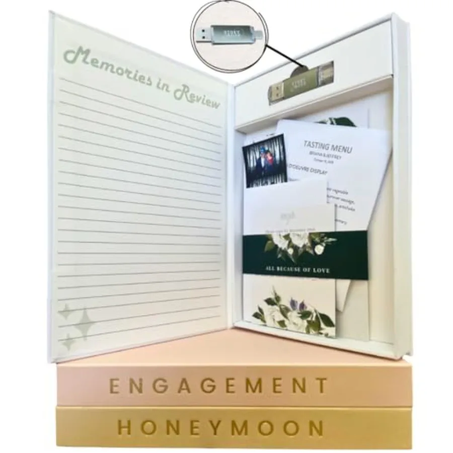 

3-in-1 Ultimate Wedding Album Collection: Physical and Digital Photos for Wedding, Engagement, Honeymoon-Wedding Gifts, Bridal