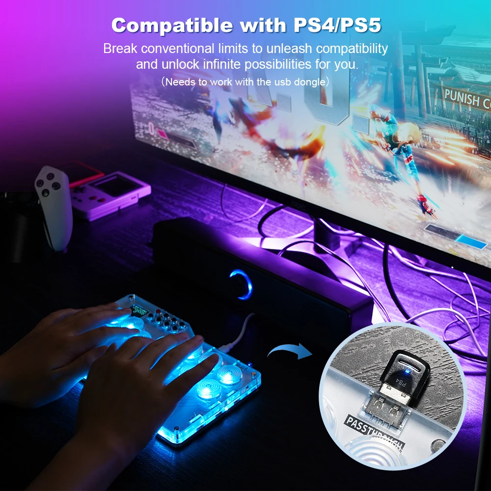 Контроллер BitFunx для ПК/Ps3/Ps4, джойстик для Nintendo Switch Mini Hitbox