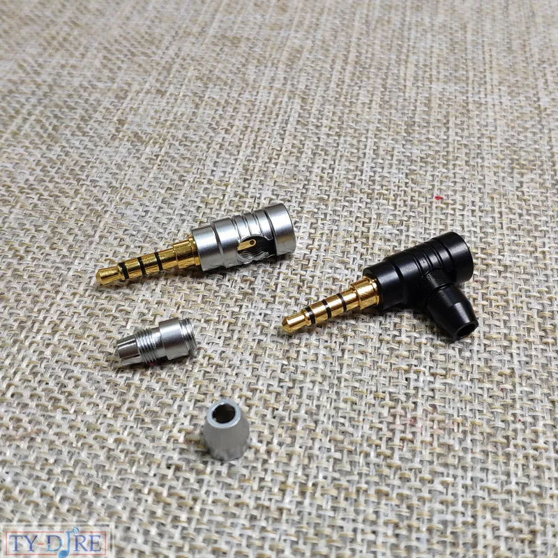 Enchufe de auriculares de 10 piezas, 3,5mm, 90 grados, ángulo recto, cobre chapado en oro, 3/4 polos, adaptador de Metal estéreo 3,5, conectores de cable para auriculares