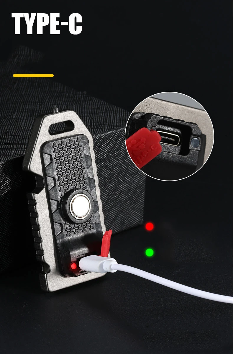 LED Red Blue Shoulder Police Light Rechargeable Flashing Safety Light Mini LED Work Light Keychain Flashlight Bike Warning Light