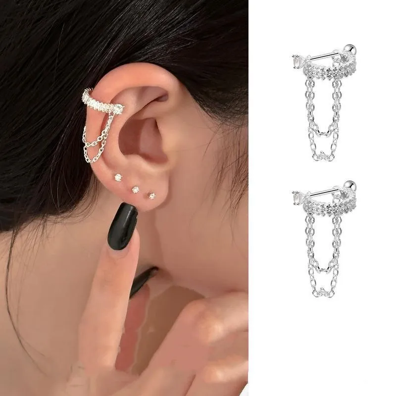 Cold Style Chain Ear Bone Stud Earrings Design High-end Ear Studs New 2023 Hot Style Earrings