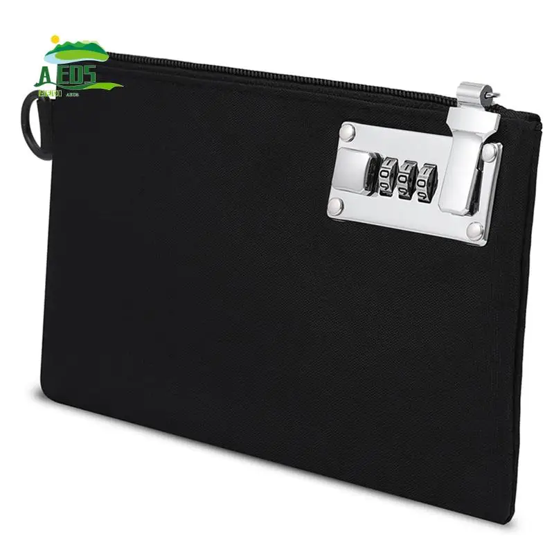 

AED5-2 Pieces Lockable Money Pockets, Secure Nylon Lock Coin Purse Bank Bag With Zipper For Travel, Cash, Jewelry, Passport