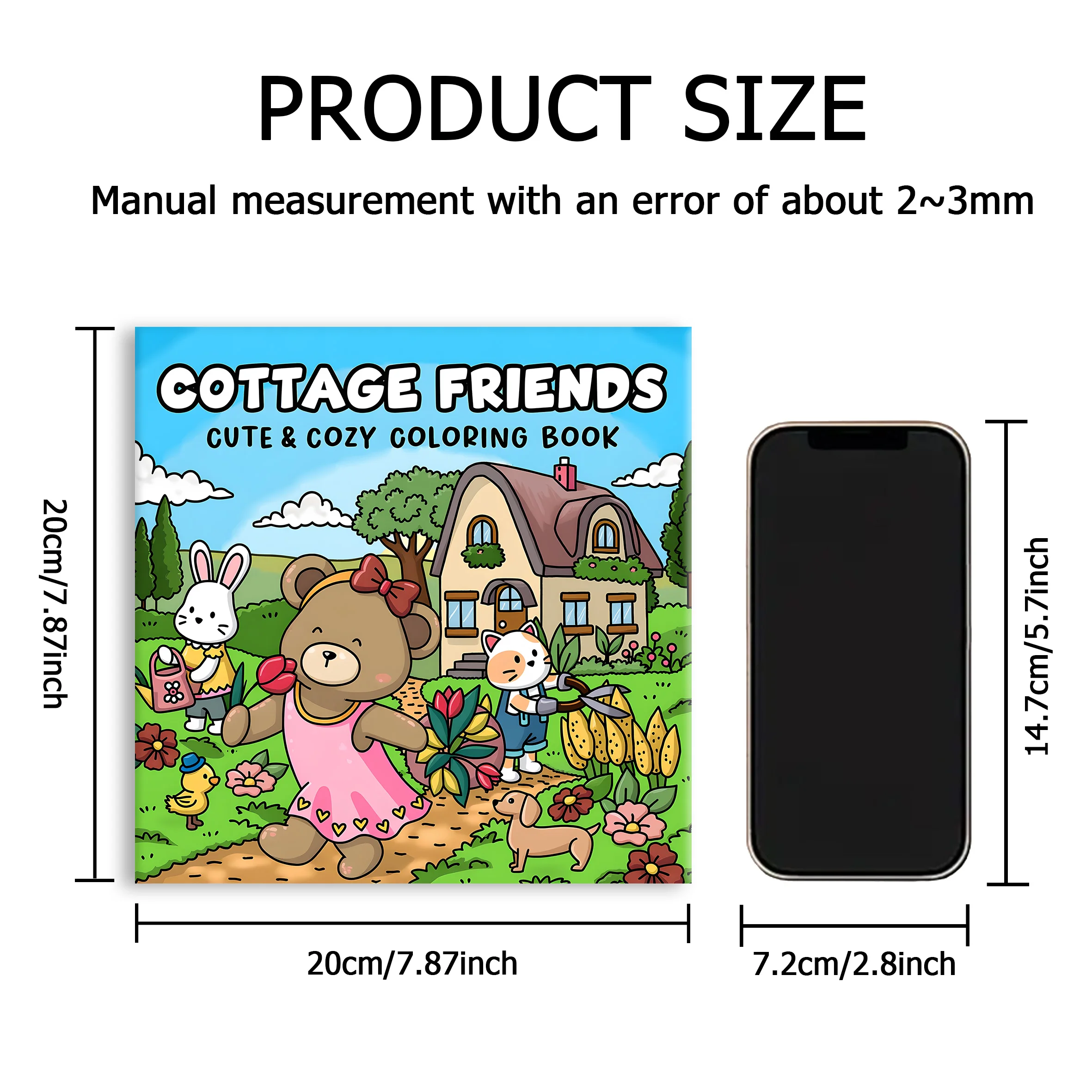 كوتاج فريندز كتاب تلوين بأنماط جريئة وسهلة للبالغين، كتاب رسم لطيف، هدية مثالية للحفلات وأعياد الميلاد #3