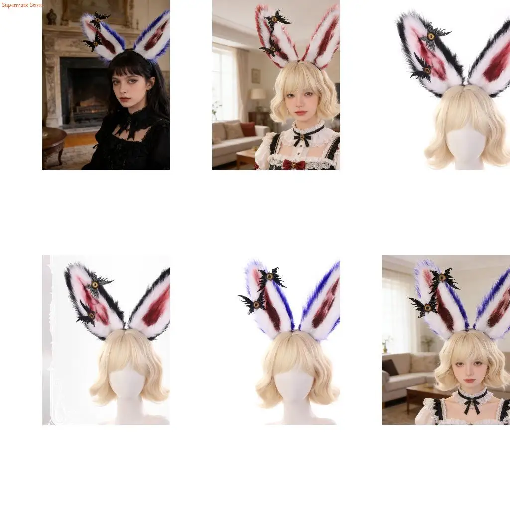 

Q5WE Festival Animal Ear Headband Plush Design Costume Hair Hoop For Holiday Event