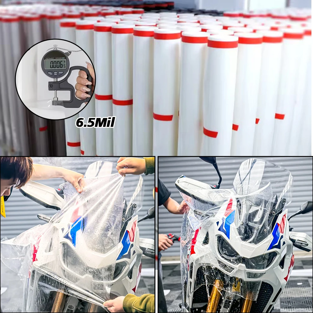

6.5Mil 165micron TPH Invisible Paint Protection Film PPF Clear Car Vinyl Wrap Body Scratch Resistant for Vehicles Motorcycle