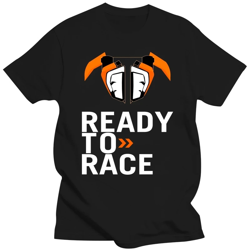 Ready to Race Motard Motocross Formule 1 T Shirt Men Women's Cotton Unique T-Shirts Round Collar Tees Short Sleeve Tops Big Size