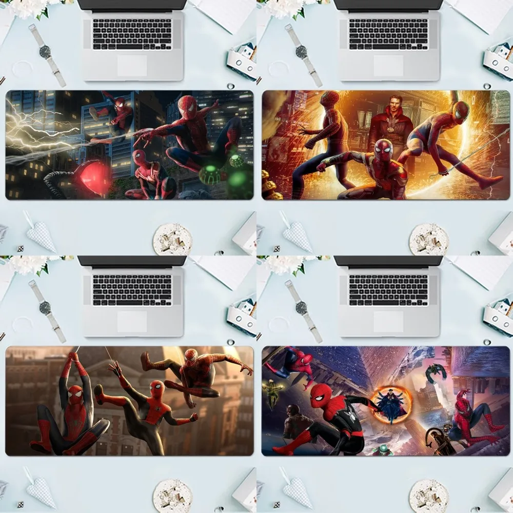 Spider-Man Mousepad Gamer PC besar, keset Keyboard Gaming tanpa cara untuk rumah MW