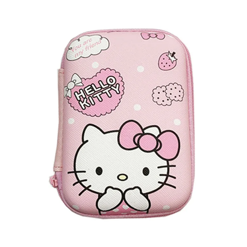 Sanrio Hello Kitty Data Cable Storage Bag Anime Portable Organizer Carry Case for Headphones Cartoon Electronics Accessories