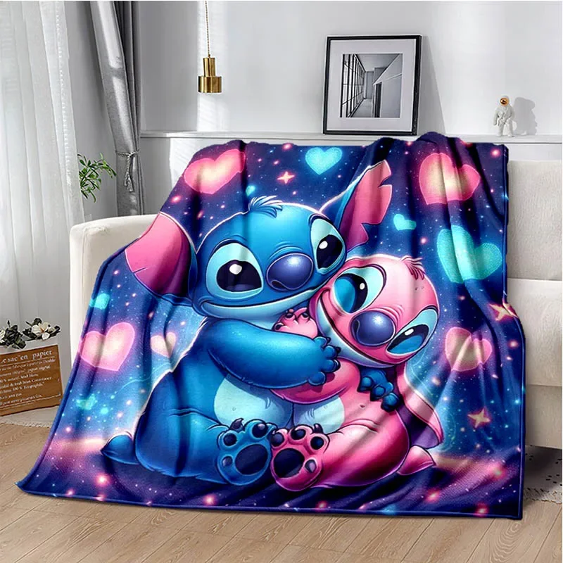 Cute cartoon Lilo&Stitch blankets Warm Flannel blankets Soft and comfortable blanket bed linings blankets for beds Birthday Gift