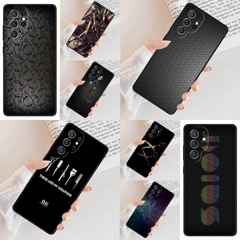 Hair Stylist Hairdresser Phone Case For Samsung Galaxy S24 S23 S22 S21 Ultra S10 Note 10 Pro S20 Plus FE S9 S8 Cover