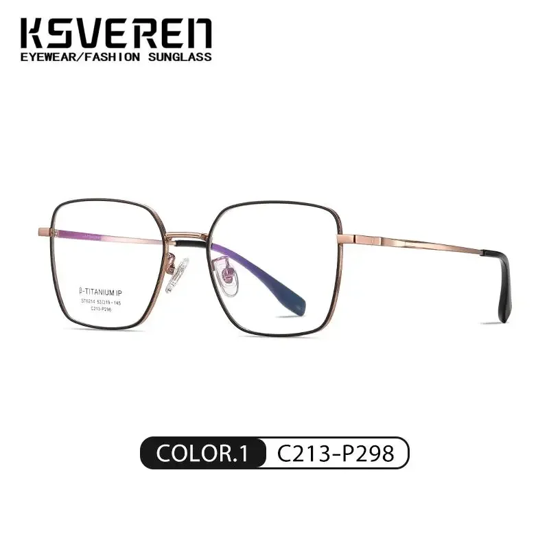 KSVEREN Titanium Frame Reading Glasses For Men Anti Blue Light Presbyopic Readers Round Fashion Optical Eyeglasses For Women