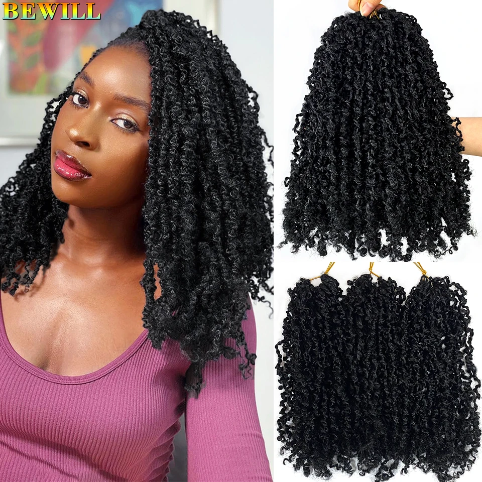 

8 12 Inch Pre Twisted Yanky Twist Crochet Hair Extensions Natural Black Pre Looped Yanky Twist Hair Synthetic Spring Twist Hair