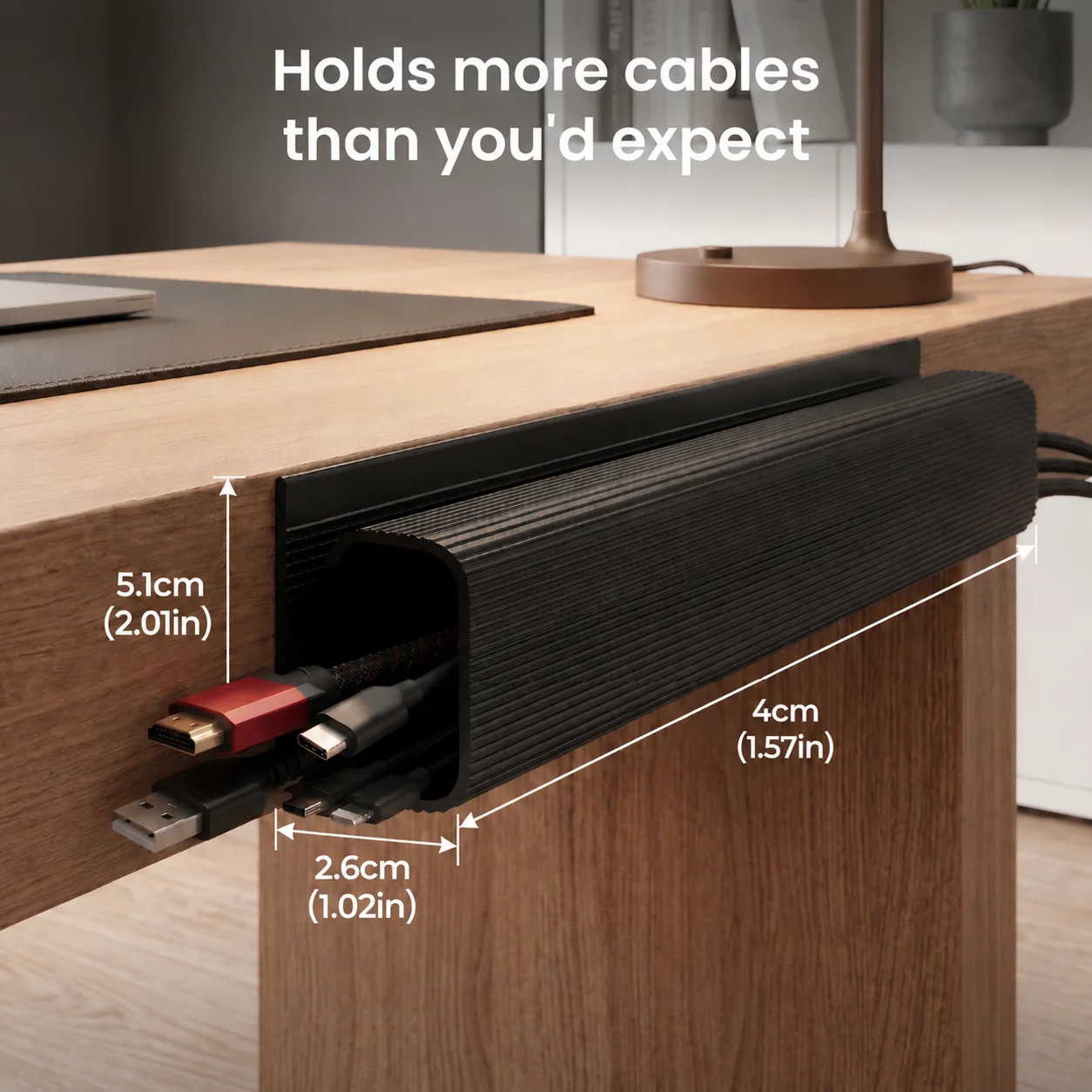 1/2PCS 40CM/15.75IN PVC Cable Raceway, Under Desk Cable Management Tray, Wire Hider Cord Organizer for Computer TV Office Cables