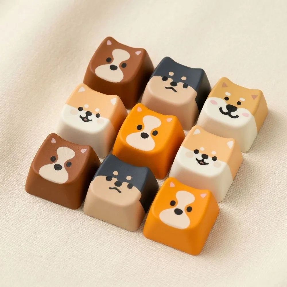 Creatve Dog Pattern Finger Keyboard Anxiety Relief Lightweight Decompression Portable Pass The Time Keycap Keychain Students