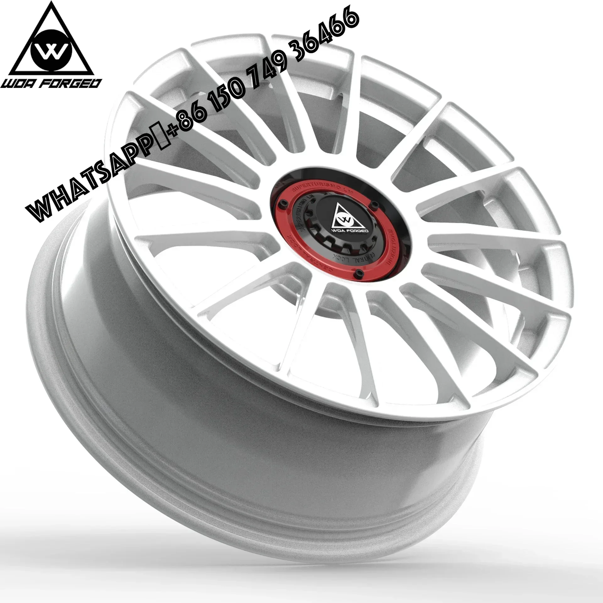 

6061-T6 WOA FORGED Custom Shape Multi Spoke Aluminum Alloy Lightweight White Forged Car Wheels Car Rims for oz Racing