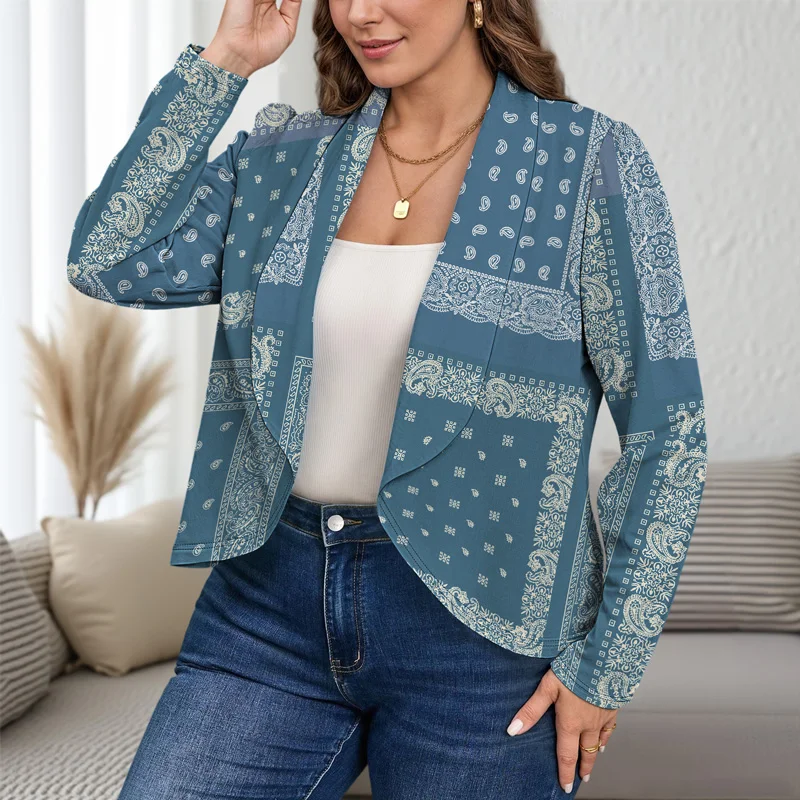 

2025 New Camouflage Autumn Womens Large Lapel Suit Jacket Stylish And Casual Printed Womens Suit Jacket Light And Comfortable