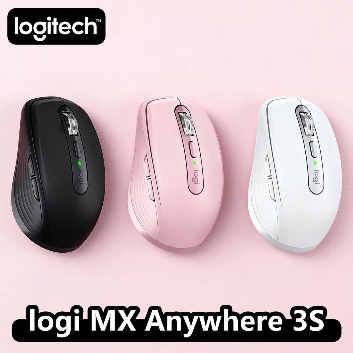 

Logitech MX Anywhere 3S Wireless Ergonomic Mouse, 8000 DPI Darkfield, MagSpeed, 3-Device, Mac Logitech Mouse Collection
