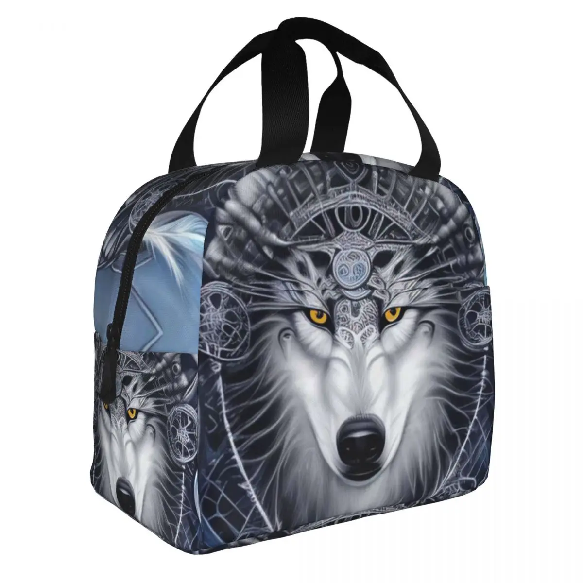 

Wolf Lunch Bento Bags Portable Aluminum Foil thickened Thermal Cloth Lunch Bag for Women Men Boy