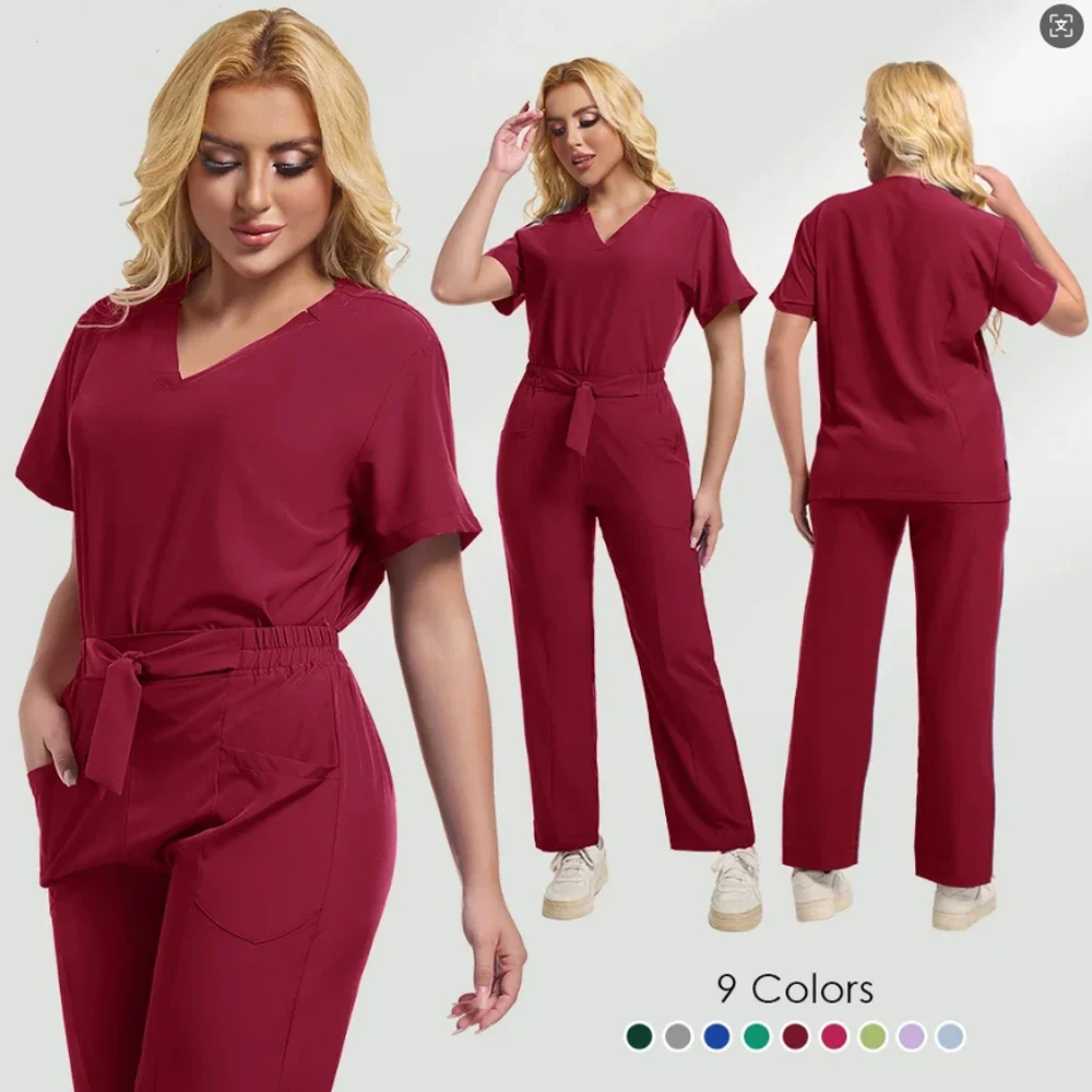 مجموعة فرك ممرضة التمريض الصحي، مجموعة قميص صحي لصالونات التجميل والسبا والممرضات