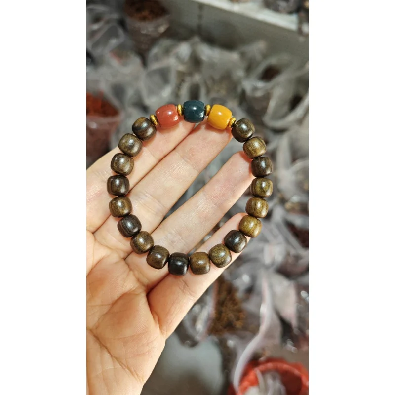 Cheng Guibao agarwood bracelet, single or double loop DIY cute jade accessories, prayer , Buddhist beads, decorative bracel view 2