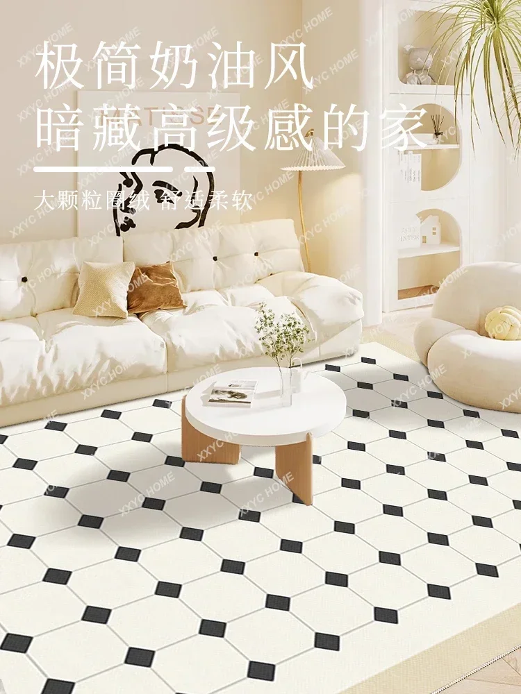 Estilo francês sala de estar tapete mesa café luz luxo simples e moderno casa quarto tapete veludo