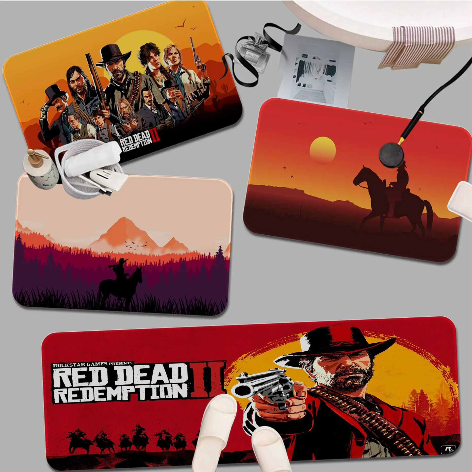 Red Dead Redemption Floor Mat Door Mat Washable Non-Slip Living Room Sofa Chairs Area Mat Kitchen Doormat Area Rug