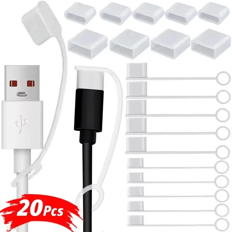 Type-C Charging Port Transparent Dust Plug With Rope Anti-Lost Dustproof Protector Cap Stopper Data Cable USB Type C Clear Cover