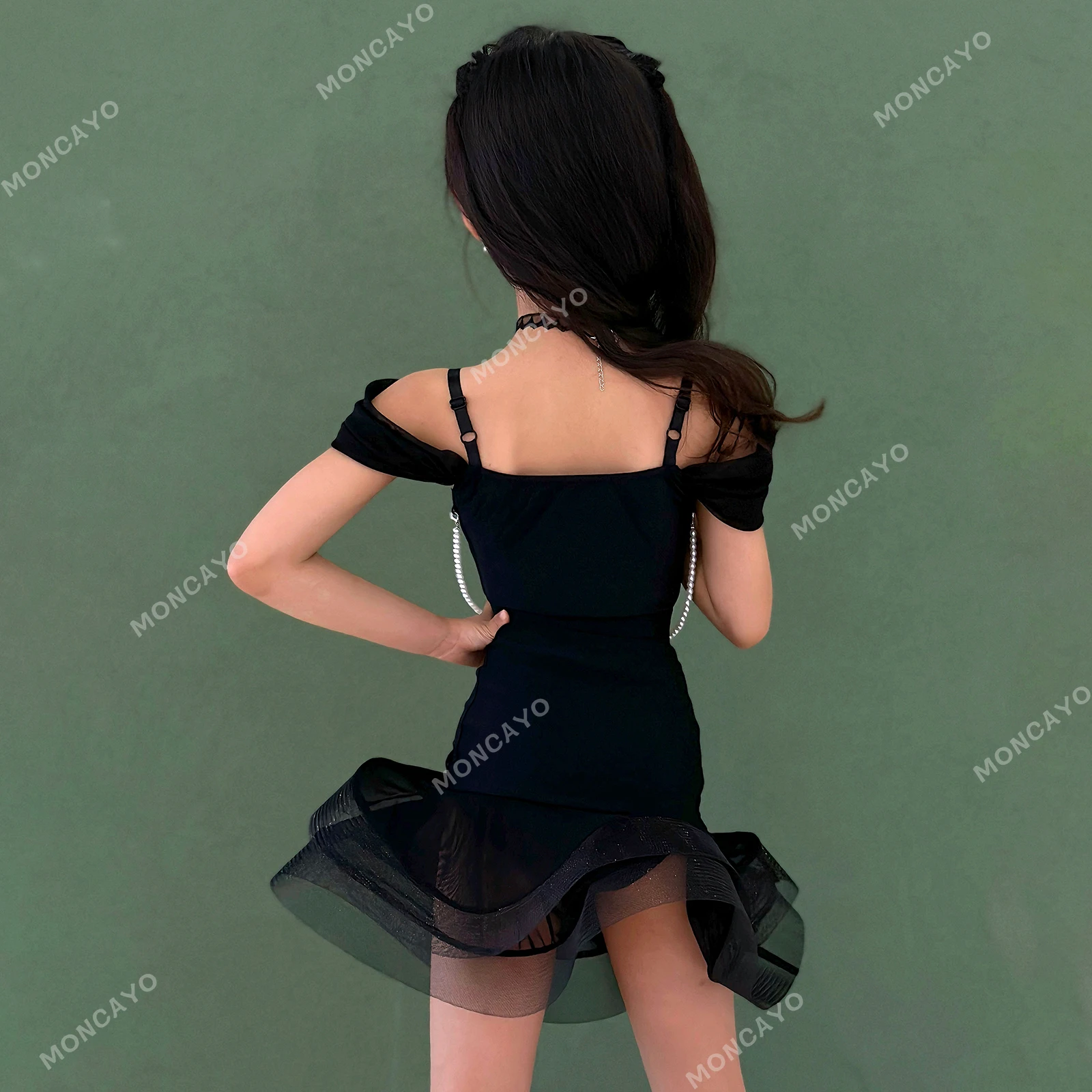 Vestido de baile latino Rumba Samba Salsa, traje de baile de Tango para niñas, vestidos de competición de baile de salón, vestido de práctica latina para niños
