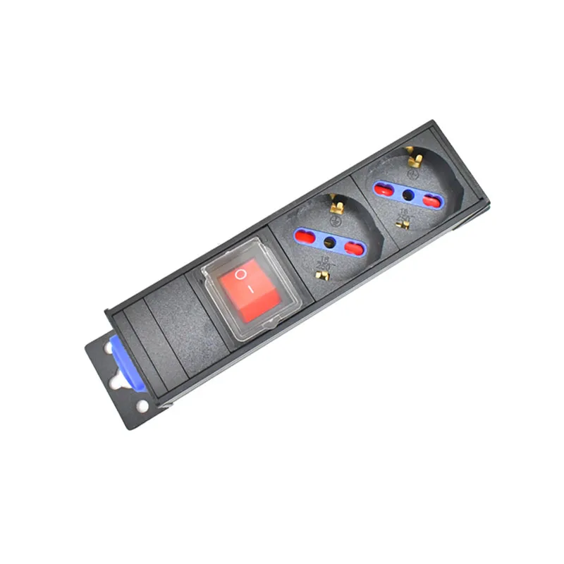 

PDU Power Strips Стойка для сетевого шкафа1-9AC 16A Италия SOCKET Управление двойным выключателем С синим входным портом