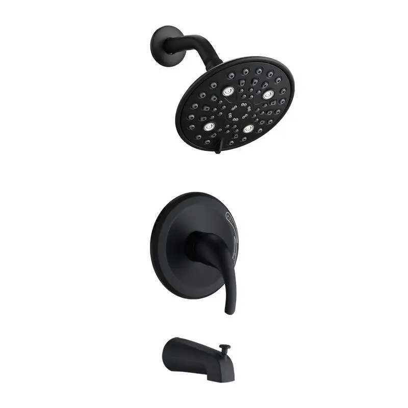 

5-Function Single Handle Shower Head & Tub Spout Set with Valve Included