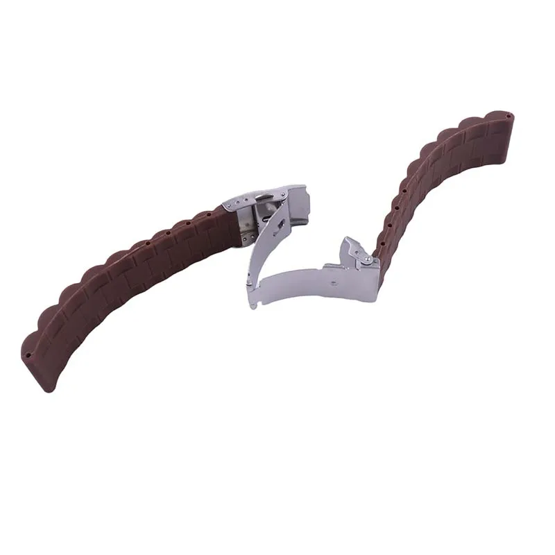 إكسسوارات حزام ساعة سيليكون للرجال والنساء 22 مم 24 مم حزام مطاط مقاوم للماء متوافق مع مشبك أوميغا سي يي سيكو القابل للطي