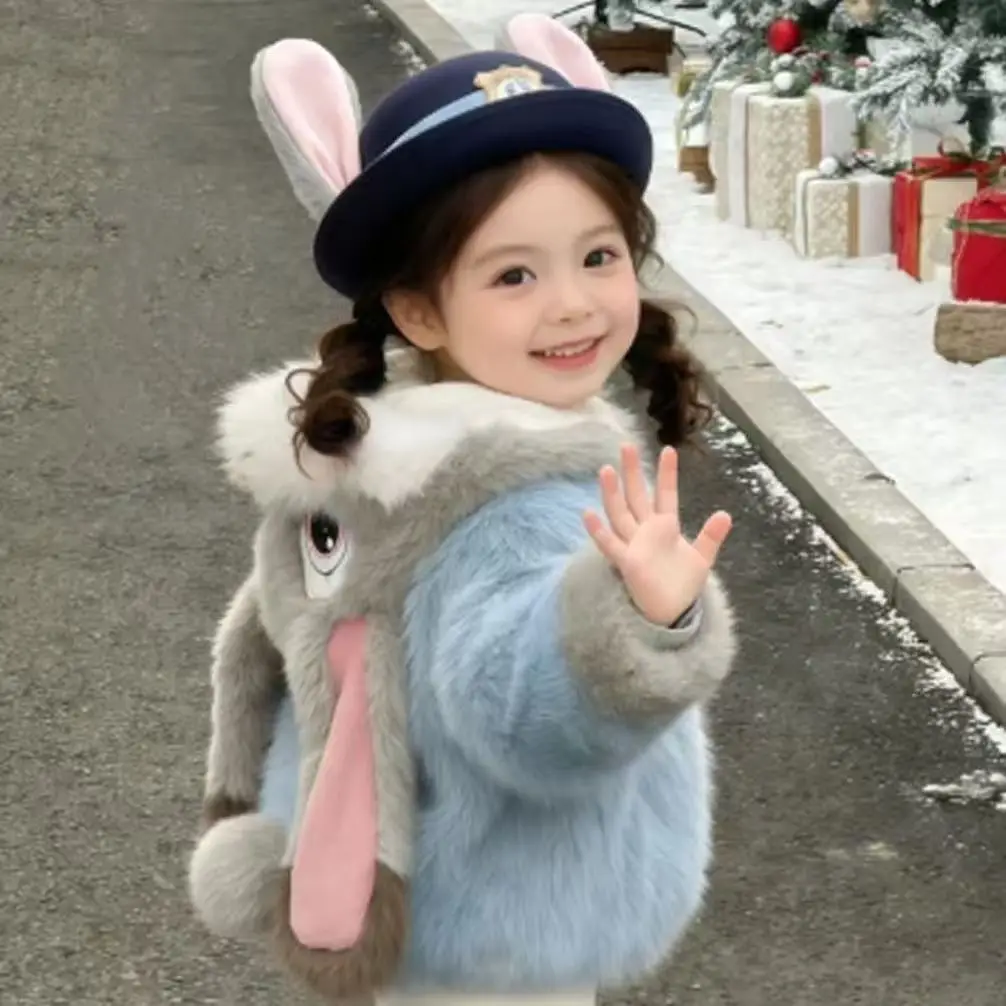 

Зимняя детская куртка в стиле «Зоотопия»: Джуди Хоппс и Ник Вайлд, на флисовой подкладке, утепленная, из экокожи, в стиле «родитель-ребенок», на хлопковой подкладке