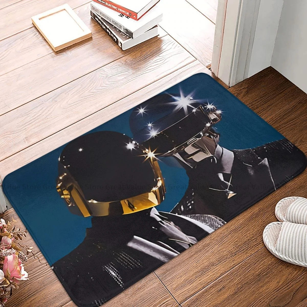 Daft Punk Helmet Bathroom Non-Slip Carpet Glown Head Living Room Mat Entrance Door Doormat Floor Decoration Rug