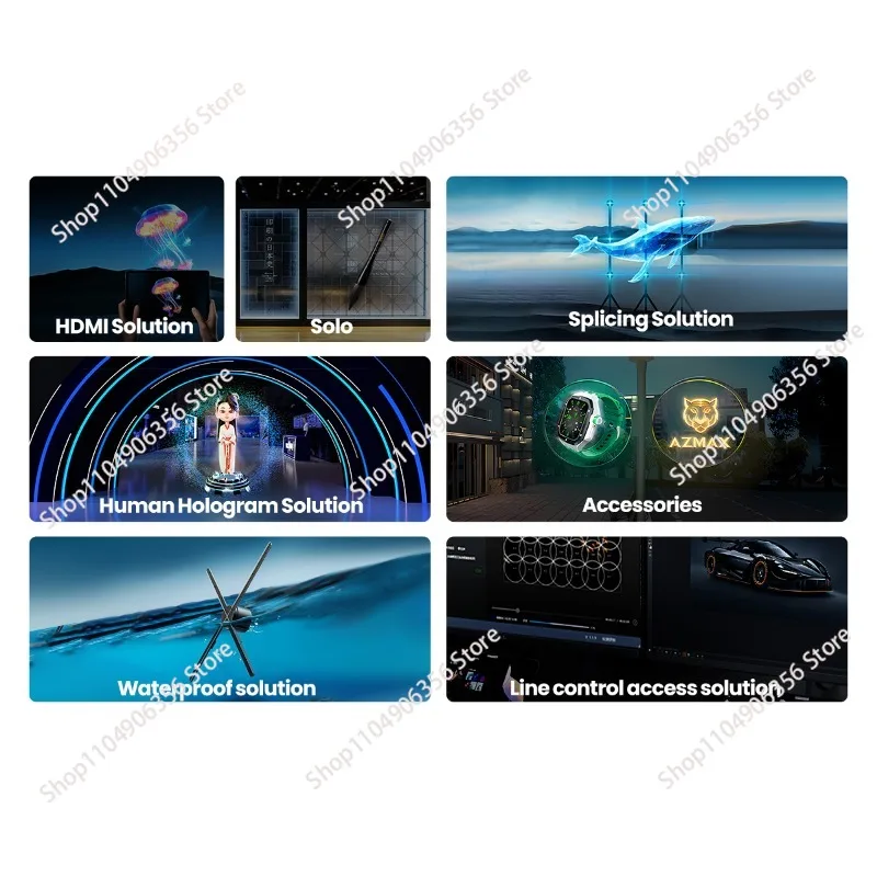 for  high definition 3D Holographic Light Emitting Diode Fan Display 65cm Indoor Advertising Ventilation  2000 * 1536