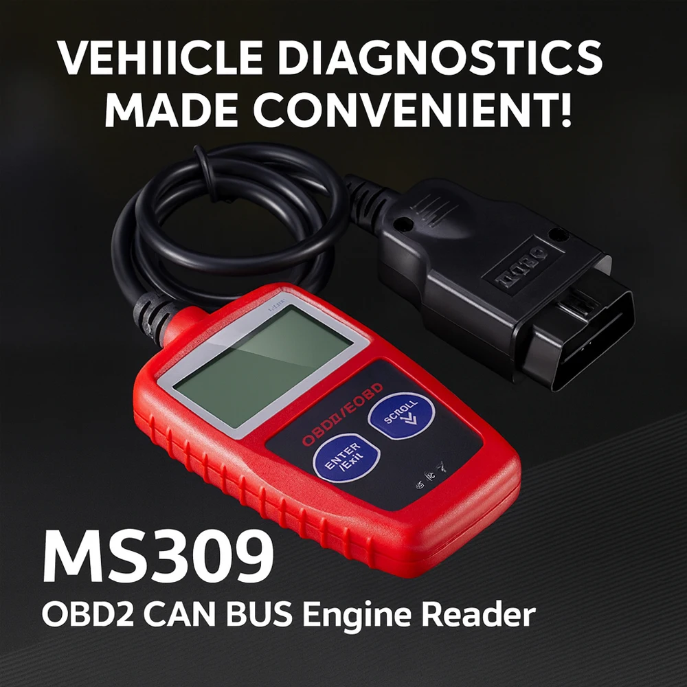 MS309 Obd2 أداة الماسح الضوئي التشخيصي يمكن قارئ رمز الحافلة لفحص ضوء المحرك/DTCs